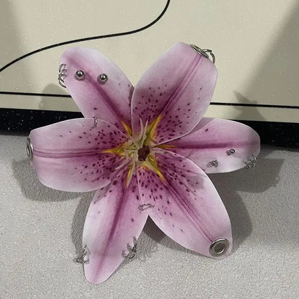 Exquisite Phalaenopsis Orchid Lily Keychain Creative Simulation Flower Bag Pendant Fashion Backpack Decoration Accessories Gifts
