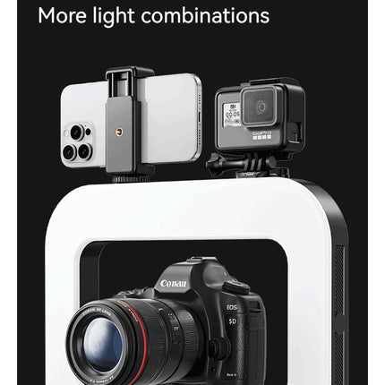 Three-color dimming, ring rabbit cage fill light selfie live broadcast photography light with Bluetooth selfie reverse charging