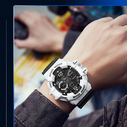 SANDA LED Digital Men Watch G Style Military Sports Electronic Double Display Date waterproof Quartz Watch Relogio Masculino