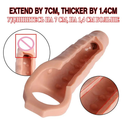 Penis Extender Delayed Ejaculation Cock Extension Dick Enlargemen Penis Ring Penis Extension Big Cock Sleeve Reusable Adults 18+