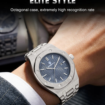 PAAZOMU Luxury Square Men's Quartz Watch Waterproof Luminous Date Men's Watch High Quality Stainless Steel Business Men's Watches