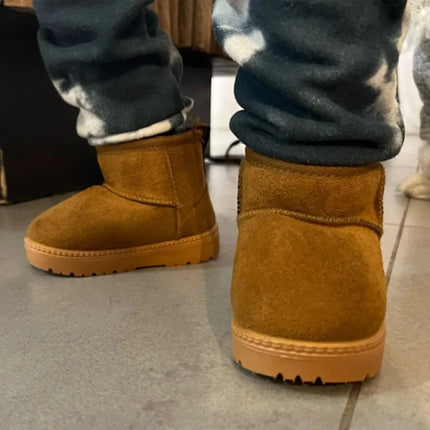 Children Snow Boots Winter Cute Warm Fashion Anti Slip Shoes Kids Boys Girls Leisure Thick Fur Platform Flat Short Boot Sneakers