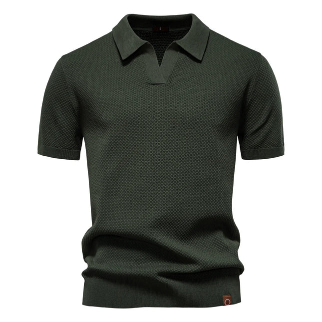 AIOPESON Men's Summer Breathable Polo Shirt Short Sleeve Solid Color Casual Polo Shirts for Men Lightweight Stretch Polo
