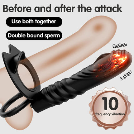 10 Frequency Double Penetration Anal Plug Dildo Vibrator Butt Plug Strap On Penis Vagina Vibrator Adult Sex Toys For Men Couples