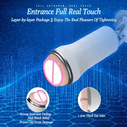 Men's Masturbation Cup Penis Trainer Male Manual Masturbator Hands-Free Suction Cup 3D Simulation Pocket Pussy Sex Toy For Men