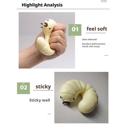 Animal Stress Relief Toy - Worm Funny Kneading Fidget Sensory Play Anxiety Relaxation For Children&Adult Toy