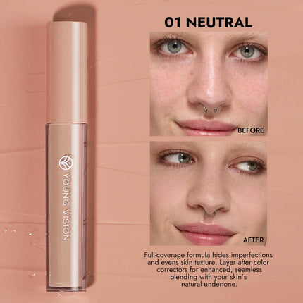 YOUNG VISION 6 Colors Hydrating Fresh Concealer Brightens Skin Tone and Covers Blemishes and Dark Eye Circles Concealer