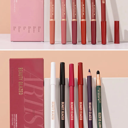 6pcs Matte Dual-Ended Lip Liner Pencils Set Long-Lasting Non-Drying Perfect for Lining Filling Lips Versatile for All Skin Typ