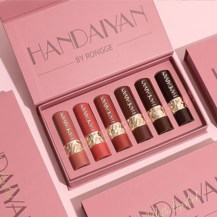 6PCS Velvet Matte Lipstick Set Highly Pigmented Long Lasting Non Drying Silky Smooth Lip Makeup Gift Box For Women