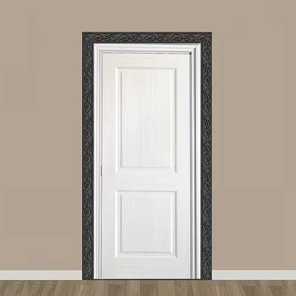 Embossed foam wall molding with self-adhesive backing. Decorative baseboard and wall border for simple indoor aesthetic upgrade