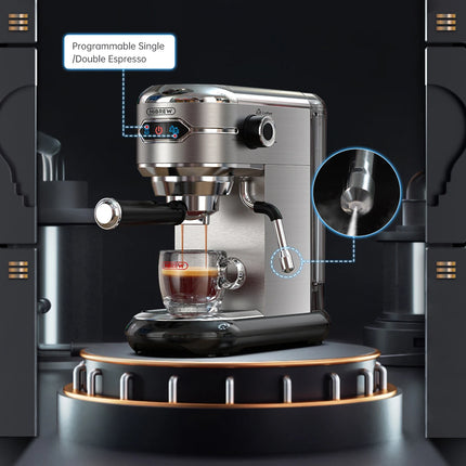 HiBREW Coffee Maker Cafetera 20 Bar Inox Semi Automatic Super Slim ESE POD& Powder Espresso Cappuccino Machine Hot Water H11