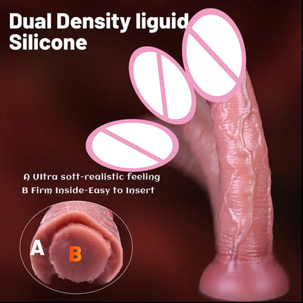 Realistic for Women Silicone Long Dildo Anal Plug Big Penis Strong Suction Cup Hands-Free Play for Adult Sex Masturbator G Spot