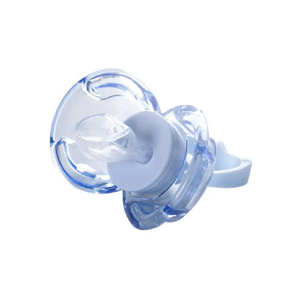 1pc Baby Pacifier With Automatically Close Dust Cover When Dropped Day Nighttime Round Flat Silicone Nipple Pp Handle Lid