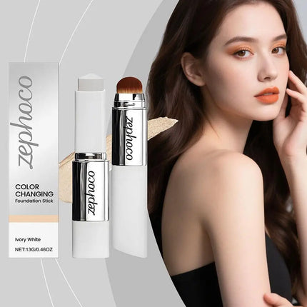 2-in-1 Color Changing Foundation Stick Light Moisturizing Matt Base Makeup Long Lasting Waterproof Contouring Korean Make Up