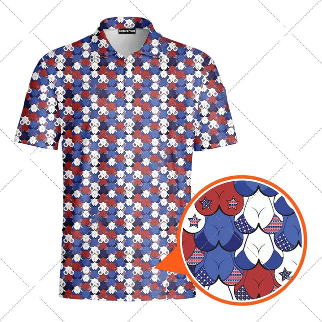 Funny Men's sexy humorous printed golf jersey fashiona hip-hop personalized short sleeved Breathable Polo lape Short sleeve top