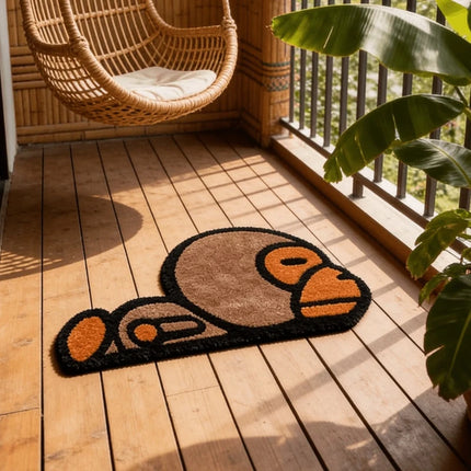 VIKAMA Cute Cartoon Monkey Pattern Bedroom Carpet Soft Comfortable Non-Slip Area Rug For Children Kids Room Indoor Home Decoration