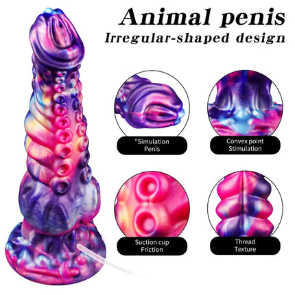 Realistic Squirting Dildo Silicone Anal Plug With Water Spray Function Animal Design Textured Body For Couples Adult Sex Toys