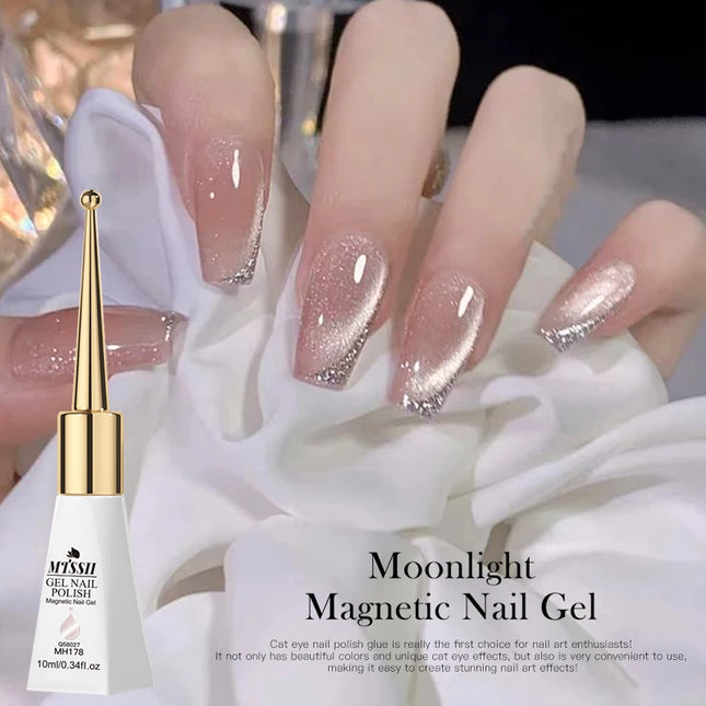 10ml Moonlight Cat Magnetic Gel Nail Polish Glitter Semi Permanant Soak Off UV LED Gel Varnish For Manicure DIY Nail Supplies