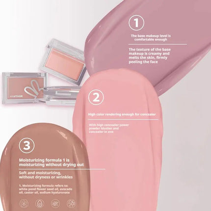 HYNTOOR Two-in-one Cream Blush Concealer Blush Palette Pigmented Long-Lasting Cheek Blush Multiple Shades Natural Flush