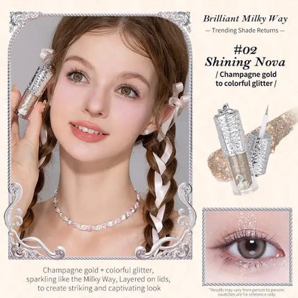 Flower Knows Swan Ballet Series Liquid Eye Shadow Pearlescent Fine Shiner Fine Sparkling Sequins 4g Eye Makeup