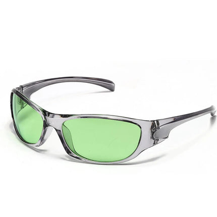 Men's Silver Y2K Sunglasses Outdoor Cycling Sports Sun Glasses Women Vintage Shades Trendy Punk Goggle Eyewear 2000S Aesthetic