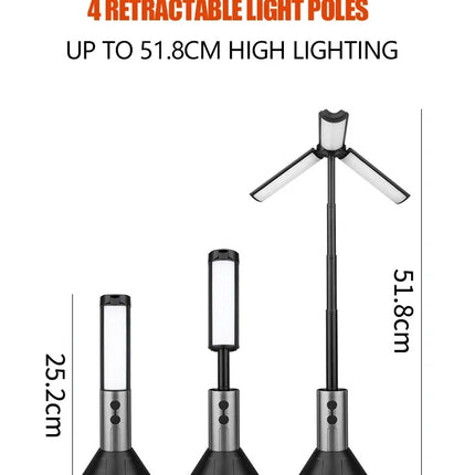 Multi-functional Camping Light 2 in 1 Rechargeable Telescopic Camping Lantern Flashlight with Hook Outdoor Emergency Work Light