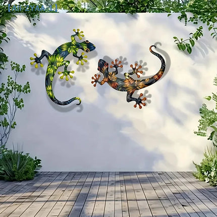 【ZYAA-1】1/2Pcs Iron Gecko Wall Decorations Suitable For Home Garden Courtyard Decor Door Frame Decoration