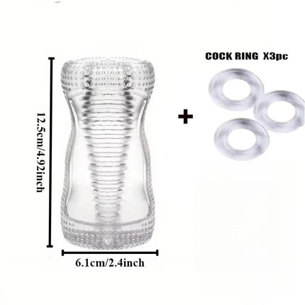 Portable Male Transparent Jelly Masturbator Cup Realistic Sucking Anal Pocket Pussy Vagina G-Spot Penis Exerciser Adult Sex Toy