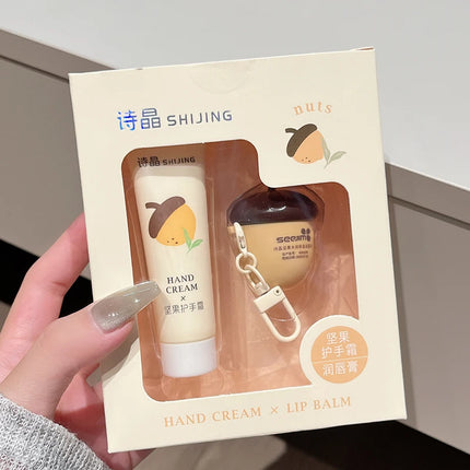 Hand Cream and Lip Balm Set - Nourishing Combo for Dry Hands & Lips