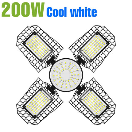 200W LED Garage Light Bulb E27/E26 Lamp 100W 150W Deformable Folding For Home Warehouse Workshop Basement AC85V-265V 3000K/6000K