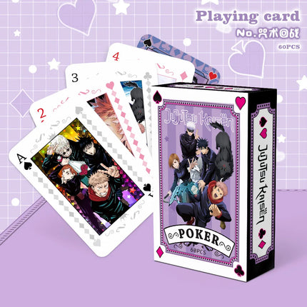 Anime Jujutsu Kaisen Haikyuu Cosplay Board Game Cards Genshin Impact Hardcover Poker Toy Gift