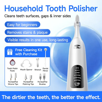 Electric Tooth Polisher Low Noise Dental Scaler Plaque Tartar Remover Tooth Cleaner Deep Cleaning Polishing Teeth Whitening Kit