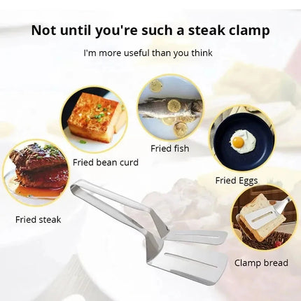 Locking BBQ Tool Set: Stainless Steel Grilling Tongs & Spatula – Heat Resistant Flipper for Fish, Steak, Burgers & Baking, Dishw