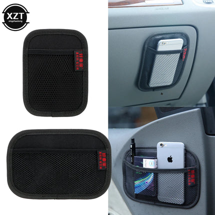 Car Storage Net Pocket Multi-use Leather Oxford Fabric Mesh Bag Auto Interior Phones Coins Cards Keys Organizer Stowing Tidying