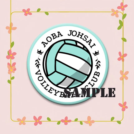 Round Snap-in Brooches Anime Haikyuu Lapel Pins Hinata Shoyo Tobio Kageyama Yu Nishinoya Cartoon Badge Backpack Accessories Gift