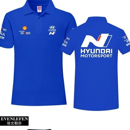 Summer Short Sleeved Polo Shirt Casual Men's Printed Fashionable Top For Hyundai I20 I30 Elantra Kona Sonata N Line Performance