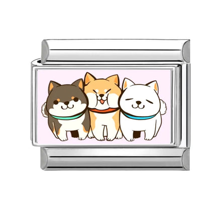 2025 Fashion Lovely Animals Dogs Corgi Cats Pet Italian Charm Fit 9mm Stainless Steel Women DIY Bracelet Gift Jewelry Wholesale