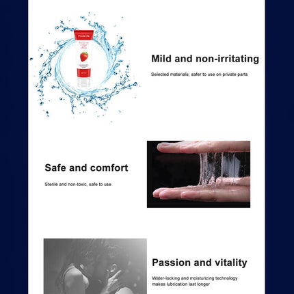 Sex Lubricant Water Based Lubricants Strawberry Flavor Easy to Clean Lube Oral Anal Lubrication Masturbation Vagina Orgasm Gel