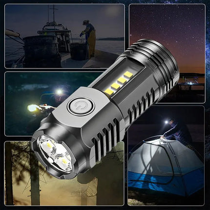 Portable Mini LED Handheld Flashlight Powerful Fingertip Torch Outdoor Waterproof Hiking Camping Flash Light with Pen Clip