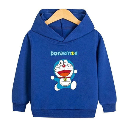  Children's Doraemon Hoodie Outdoor Autumn/Winter Warm Coat Party Outing Clothing Boys Clothes  Anime Hoodie for Girls
