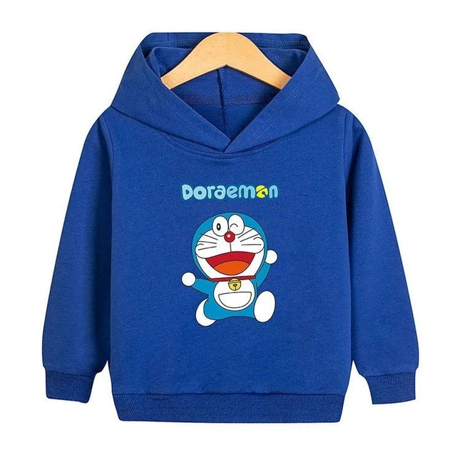  Children's Doraemon Hoodie Outdoor Autumn/Winter Warm Coat Party Outing Clothing Boys Clothes  Anime Hoodie for Girls