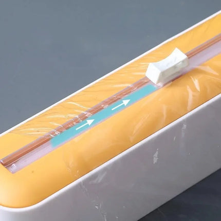 Plastic Wrap Dispensers Multi Purpose Cling Film Dispenser with Cutter Refillable Kitchen Storage Organization
