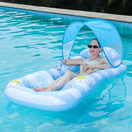 1PC Set of Striped Pool Floats  Inflatable Pool Floaties Raftst Floating Chair Water Floaties for Swimming Pool