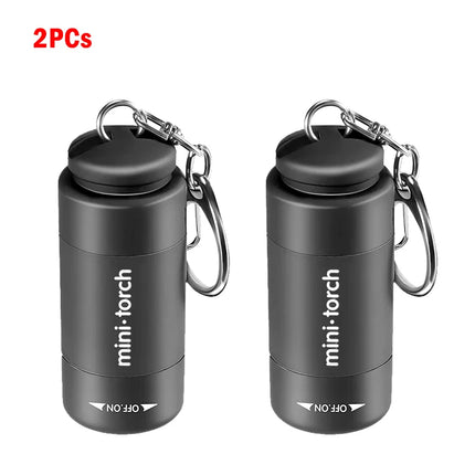 Mini EDC Flashlight USB Rechargeable LED Multifunctional Pocket Keychain Light Waterproof Outdoor Hiking Camping Mini Torch