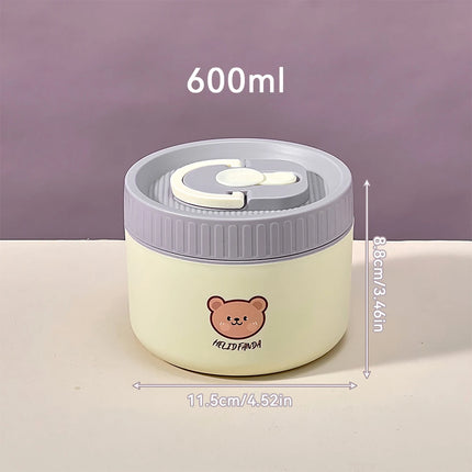 WORTHBUY Microwave Sealed 304 Stainless Steel Thermal Bento Lunch Box Large Capacity Cute Insulated Food Container For Students