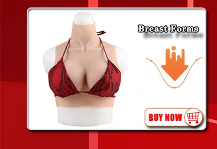 A-HCup Realistic Silicone Fake Chest Water Drop Breasts Form Cosplay Boobs for Drag Queen Sissy Crossdresser Transgender Shemale