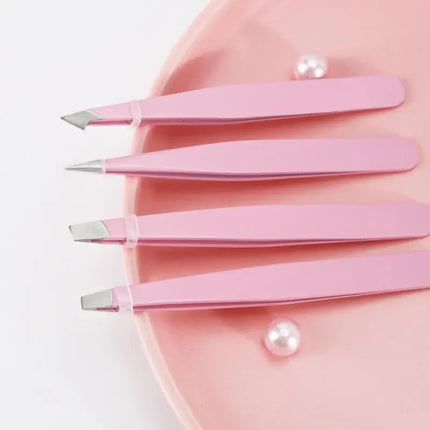 Multifunction 1-4Pcs/Set Eyebrow Tweezers Slanted Stainless Steel Hair Removal Clip For Eyelash Extension Tweezer Makeup Tool