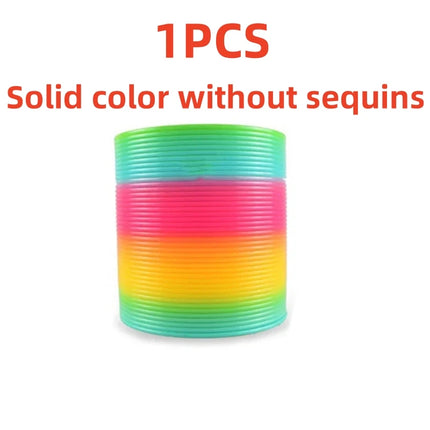 Rainbow Circle Fun Folding Toy Material Spring Coil Children's Creative Magic Party Party Funny Tool Colorful Elastic Pen Holder