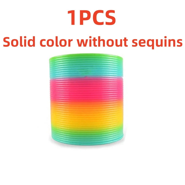 Rainbow Circle Fun Folding Toy Material Spring Coil Children's Creative Magic Party Party Funny Tool Colorful Elastic Pen Holder