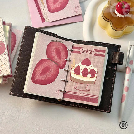 Strawberry Memo Pads Korean Style M5 Scrapbook Paper Journal Ins Tomato Notepad Grid Base Paper Decor Supplies